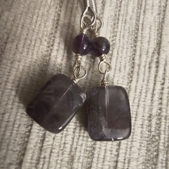 Semi Precious Stone and Sterling Silver Earrings - Picture 4 of 6